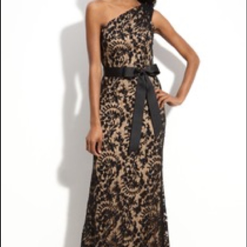 Tadashi Shoji one shoulder Lace Gown